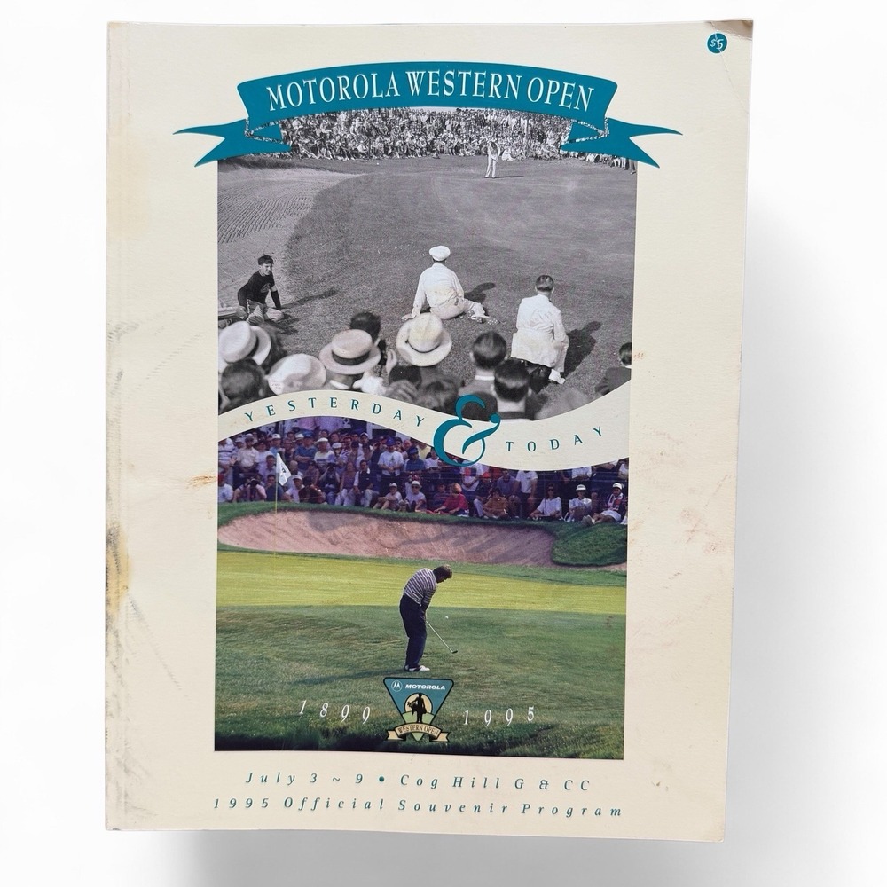 1995 MOTOROLA WESTERN OPEN GOLF PROGRAM, TIGER WOODS PGA EVENT SOUVENIR